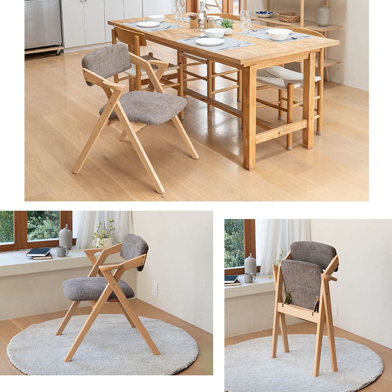 食を楽しむための椅子 みのり 折りたたみタイプ ダイニングチェア 高座椅子 すぐに使える完成品 食事 軽休息 肘掛け付き 自立収納 ブラウン 母の日 父の日 敬老の日 ギフト 誕生日 プレゼント 一人掛け コンパクト 軽量　青山ショールーム体験可