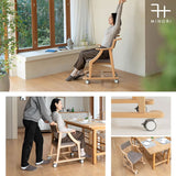 食を楽しむための椅子 みのり サポート ダイニングチェア 高座椅子 すぐに使える完成品 食事 軽休息 肘掛け付き キャスター付き 介護 介助 ブラウン 母の日 父の日 敬老の日 ギフト 誕生日 プレゼント 一人掛け コンパクト 軽量　青山ショールーム体験可