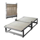 折りたたみベッド すのこベッド　完成品 アシスト機能付き 安全ロック付き 取っ手付き 木製 桐 すのこ スノコ