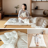 省スペース 布団3点セット 小さめ シングル （掛け布団・敷き布団・枕） 日本製 抗菌 防臭 防ダニ 折りたたみ 掛け敷き枕 コンパクト