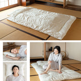 省スペース 布団3点セット 小さめ シングル （掛け布団・敷き布団・枕） 日本製 抗菌 防臭 防ダニ 折りたたみ 掛け敷き枕 コンパクト