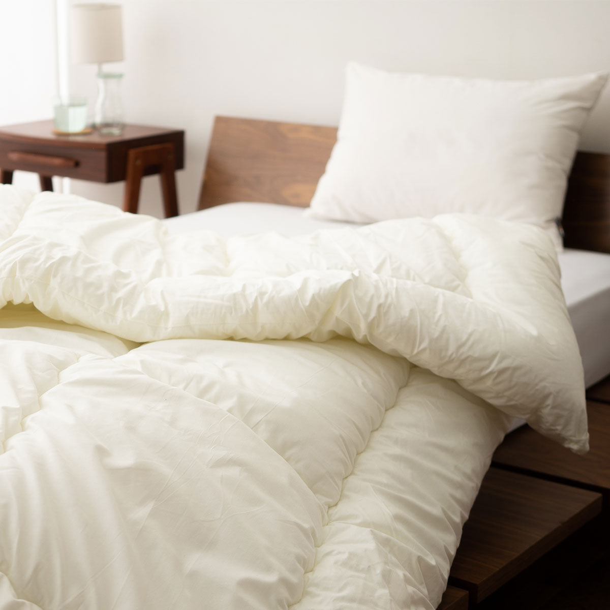 あったか掛け布団 シングル 日本製 遠赤外線 サイズ わた入り 綿100％ 6ヶ所ループ付き