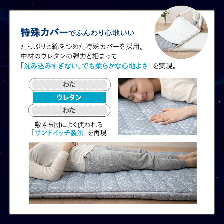 布団マットレス2 ダブルサイズ 高反発ウレタン 綿入り特殊カバー採用