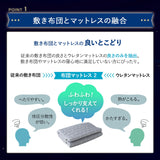 布団マットレス2 セミシングルサイズ 収納バンド付き 高反発ウレタン 洗える わた入り特殊カバー採用 FUTONマットレス ふとんマットレス