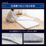 布団マットレス2 セミシングルサイズ 収納バンド付き 高反発ウレタン 洗える わた入り特殊カバー採用 FUTONマットレス ふとんマットレス