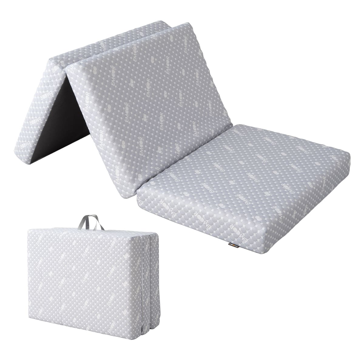 コンパクトサイズ 三つ折りマットレス 折りたたみマットレEMOOR LUXE ス 幅65cm 幅80cm EMOOR LUXE リュクスマットレス ごろ寝 コンパクトベリーショート コンパクトショート セミシングルショート