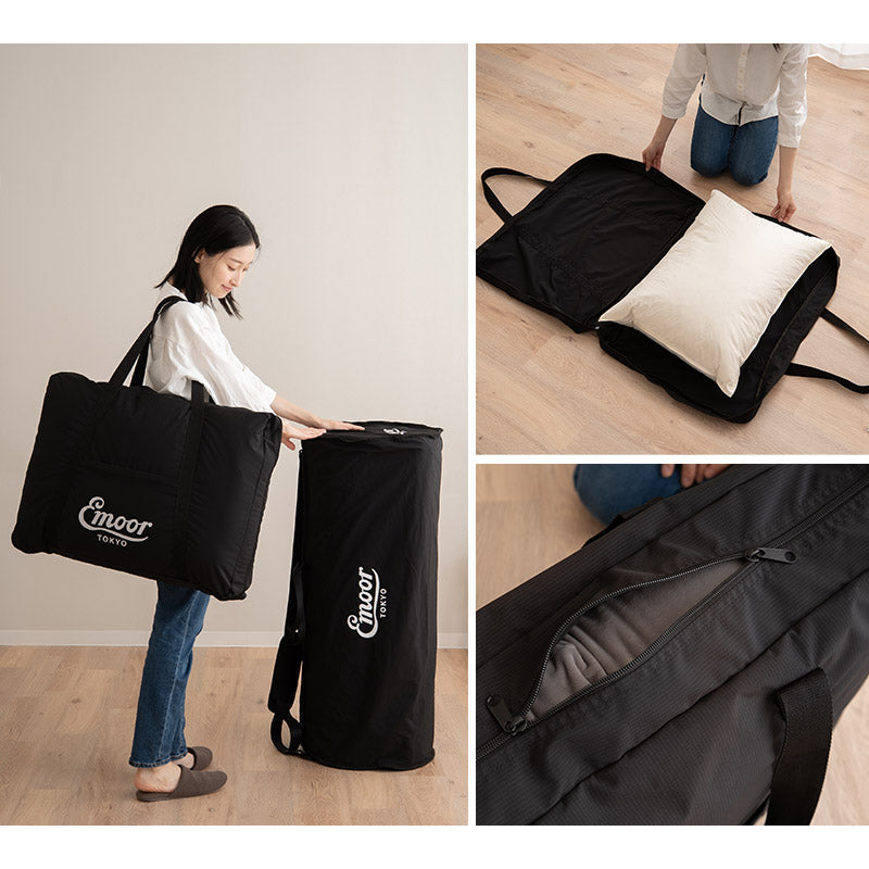 まくら用 収納バッグ 収納ケース (約50×70cmまでの枕に対応) 持ち手付き ポータブル 収納 持ち運び 保管 外泊 遠征 出張 キャンプ 車中泊 避難