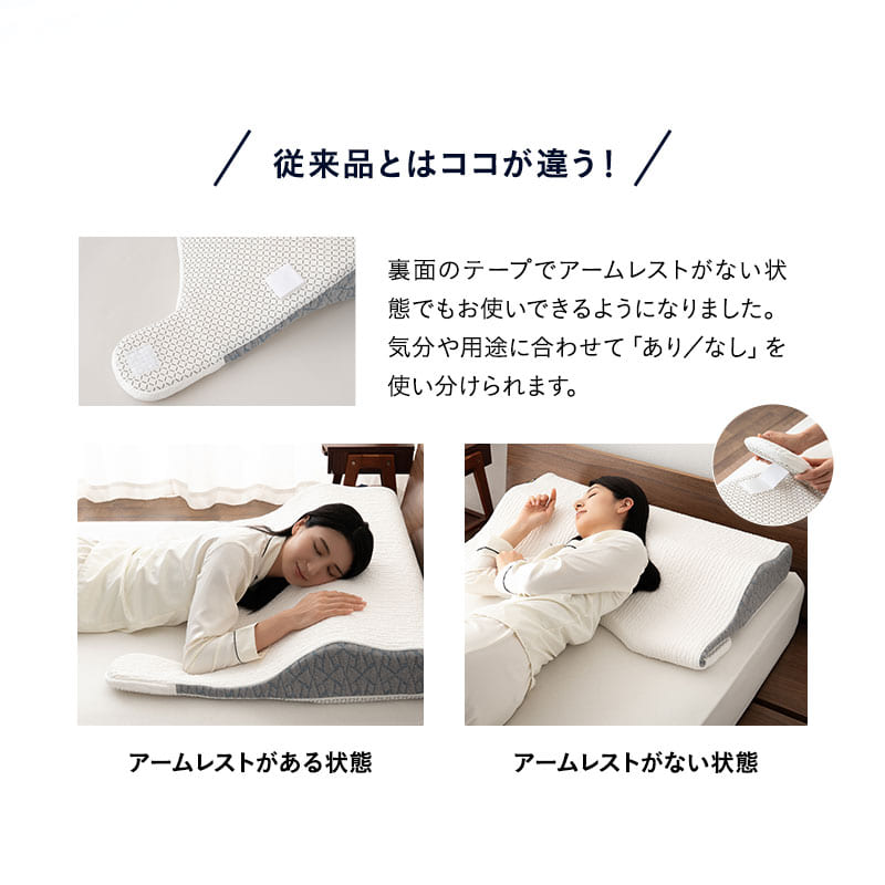 ボディアッパーピロー 85×75cm 上半身枕 傾斜枕 アームレスト 大きい 枕 まくら ピロー カバー付き 3層構造 高さ調節可能 カスタム 体圧分散 仰向け 横向き寝