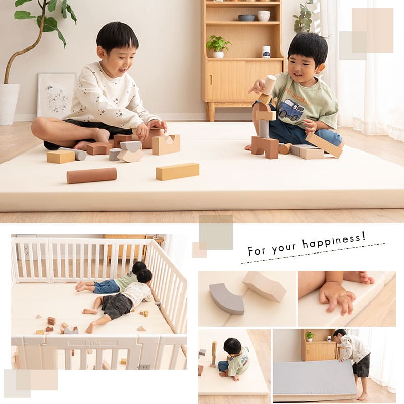 シームレス プレイマット 折りたたみ 幅140cm 幅180cm 幅200cm 大判 ベビーマット サークルマット クッションマット お昼寝 マット ラグ 撥水カバー 騒音緩和 へたりにくい