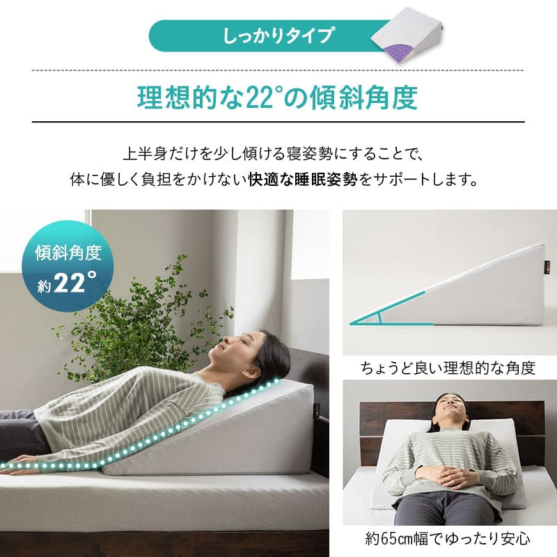 傾き寝枕  傾斜枕 三角枕 なだらか枕 足枕 三角クッション 背もたれ 傾斜角度22° 傾斜角度30° 滑り止め加工 体位変換 体位保持 寝返り リハビリ 寝たきり 介護 高齢者 床ずれ防止 逆流予防 むくみ予防 鼻づまり改善 ショールーム体験可