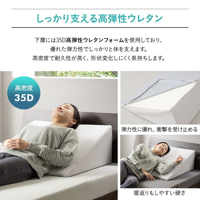 傾き寝枕  傾斜枕 三角枕 なだらか枕 足枕 三角クッション 背もたれ 傾斜角度22° 傾斜角度30° 滑り止め加工 体位変換 体位保持 寝返り リハビリ 寝たきり 介護 高齢者 床ずれ防止 逆流予防 むくみ予防 鼻づまり改善 ショールーム体験可