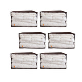 エムールオリジナル 布団セット収納ケース 6点セット (掛け布団・敷き布団・枕1～2個対応)  ダブルファスナー付き 中身が見える透明ビニール窓仕様