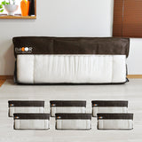 エムールオリジナル 敷き布団収納ケース 6点セット (3つ折りができる敷き布団対応) 持ち手付き ダブルファスナー付き 中身が見える透明ビニール窓仕様