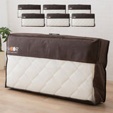 エムールオリジナル 敷き布団収納ケース 6点セット (3つ折りができる敷き布団対応) 持ち手付き ダブルファスナー付き 中身が見える透明ビニール窓仕様