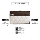 エムールオリジナル 敷き布団収納ケース 6点セット (3つ折りができる敷き布団対応) 持ち手付き ダブルファスナー付き 中身が見える透明ビニール窓仕様