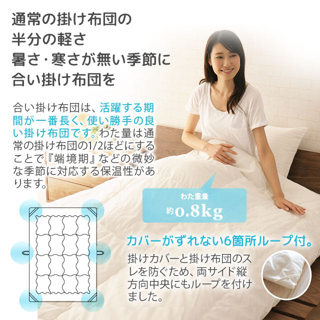 合い掛け布団 シングルサイズ 日本製 防ダニ ダニ防止 防虫 抗菌防臭