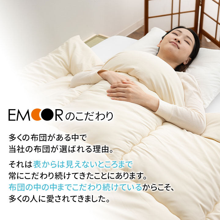 防ダニ 布団6点セット シングル （掛け布団・敷き布団・枕・掛け布団カバー・敷き布団カバー・枕カバー） 日本製 洗える 掛け敷き枕 組布団 カバー付き アレルギー対策