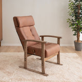 高座椅子 「れおん」 無段階リクライニングチェア ポケットコイル座面 座面高調節可 本革調 ファブレザー 手元レバー ショールーム体験可