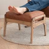 高座椅子用 オットマン スツール ベンチ 高さ調節機能付き 天然木 リクライニングチェア用 ソファ用 1人用 軽量 ショールーム体験可 【完成品】