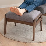 高座椅子用 オットマン スツール ベンチ 高さ調節機能付き 天然木 リクライニングチェア用 ソファ用 1人用 軽量 ショールーム体験可 【完成品】