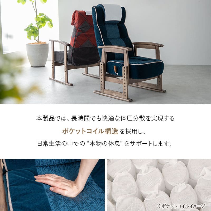 JR東日本コラボ 北陸新幹線 E7系 ポケットコイル 高座椅子 普通席デザイン グリーン席デザイン 無段階リクライニング 肘付き 座面高調節可 チェア