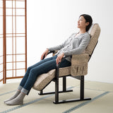 高座椅子 「きらく」 オットマン付き 7段階リクライニング サイドポケット付き ヘッドカバー付き 座面高調節可 組立不要 すぐに使える完成品