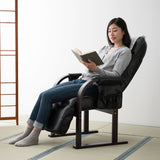 高座椅子 「きらく」 オットマン付き 7段階リクライニング サイドポケット付き ヘッドカバー付き 座面高調節可 組立不要 すぐに使える完成品