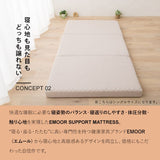 サポートマットレス 選べる4サイズ 三つ折り 折りたたみ 厚み10cm シングル セミダブル ダブル クイーン