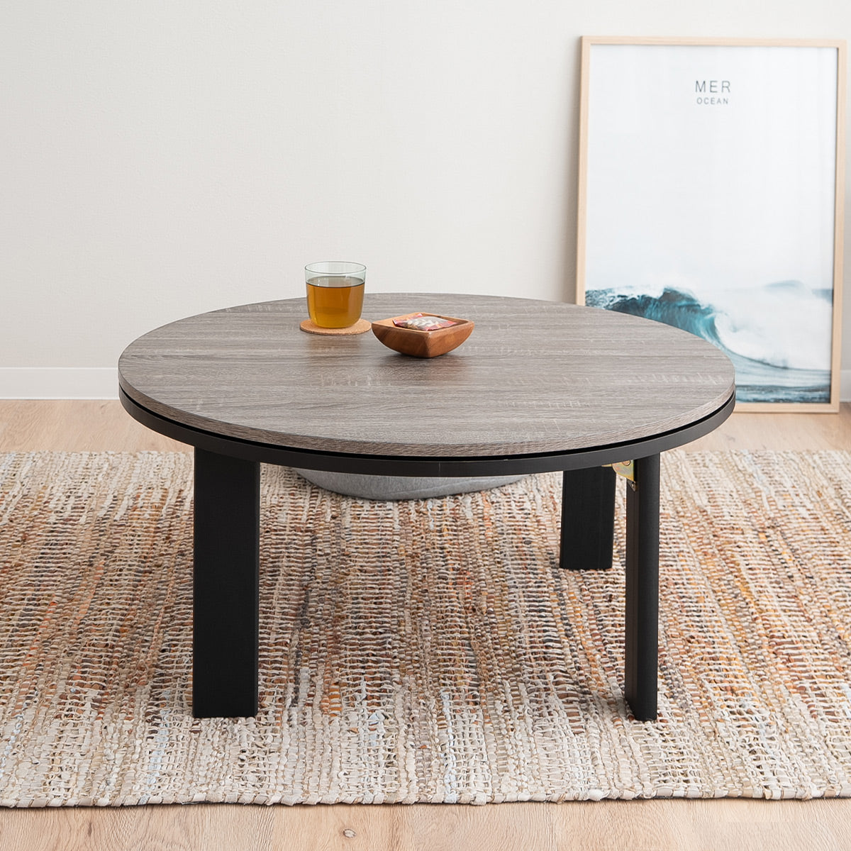 こたつテーブル＋こたつ掛け布団 セット 円形 直径78cm