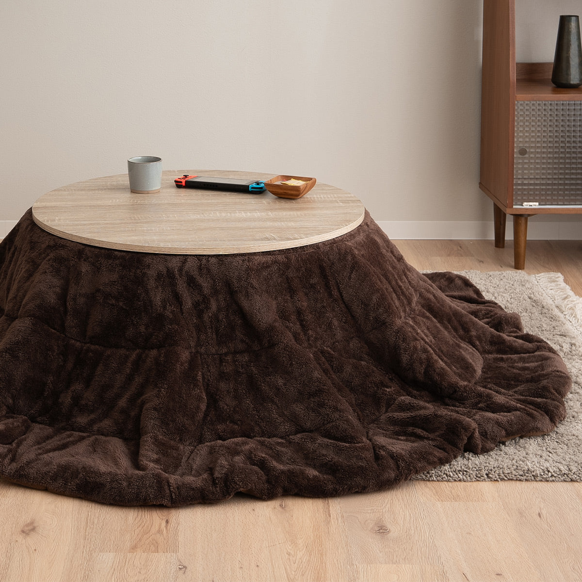 こたつテーブル＋こたつ掛け布団 セット 円形 直径78cm