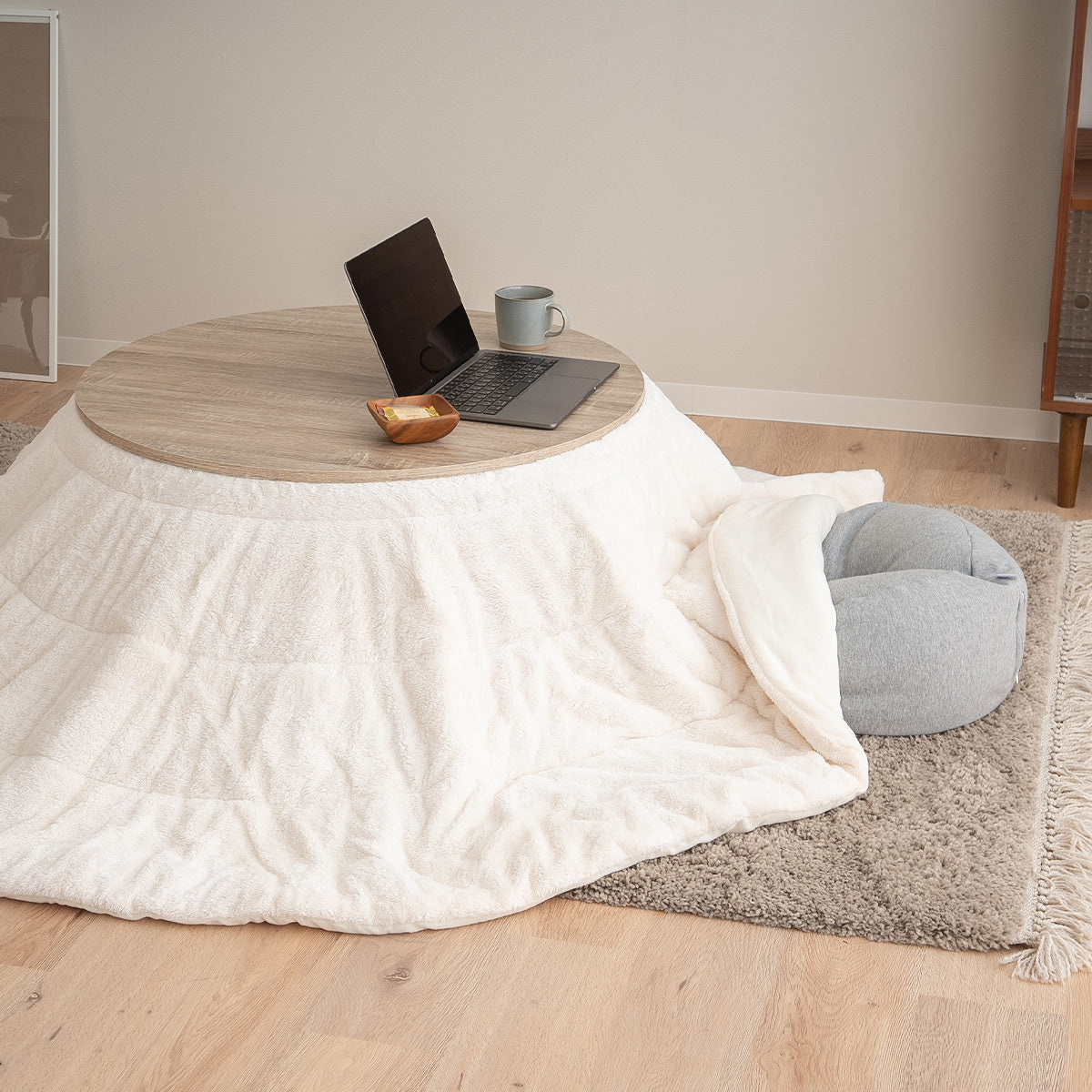 こたつテーブル＋こたつ掛け布団 セット 円形 直径78cm