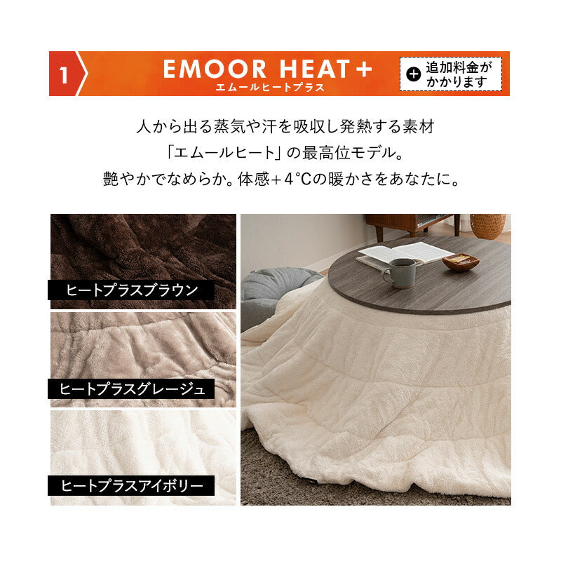 こたつテーブル＋こたつ掛け布団 セット 円形 直径78cm