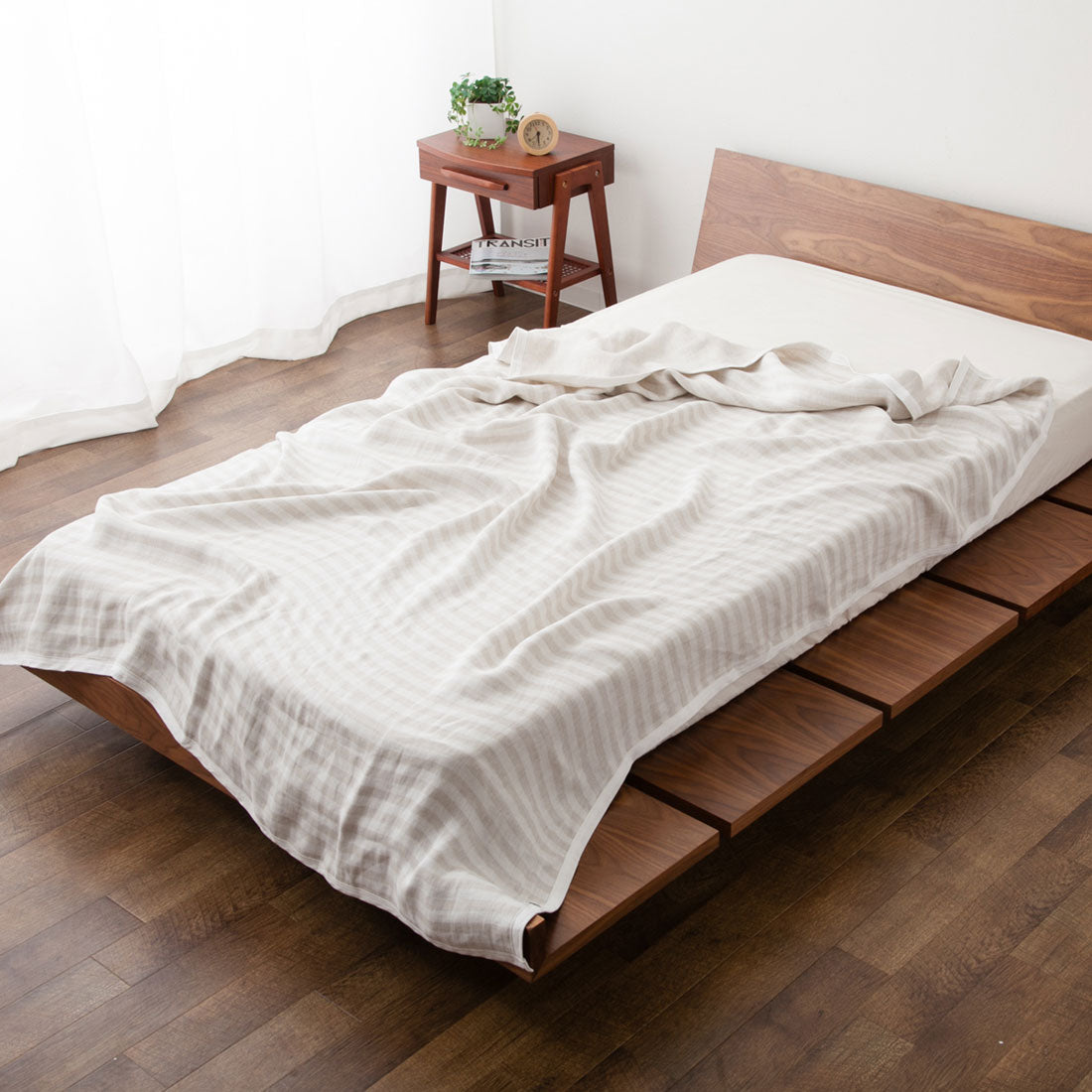 3重ガーゼケット シングルサイズ 『レイチェルボーダー』