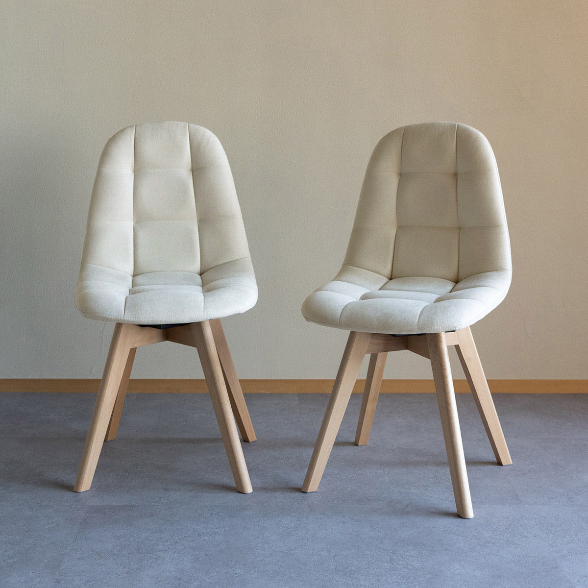 ダイニングチェア 同色 2脚セット 360°回転 ファブリック アイボリー グリーン 椅子 いす イス チェア