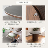 ダイニングテーブル ENOAH 食卓テーブル 直径114cm セラミック 円形 丸型 ラウンド 木製 石目調 ストーン調 木目調 シングルレッグ 食卓用 4人掛け エノア