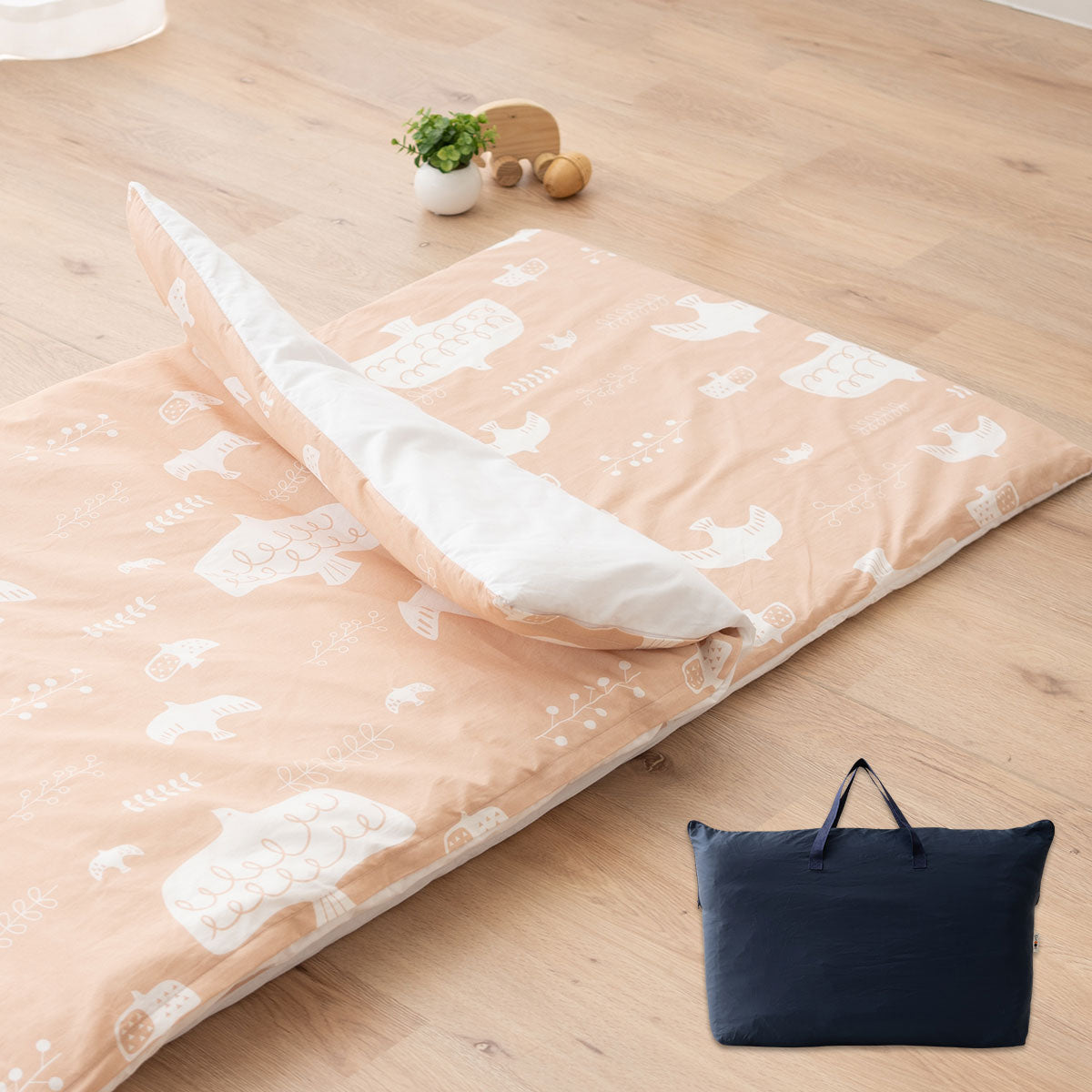 洗える お昼寝布団セット5点セット 撥水バック付き 70×120cm 洗濯機OK 丸洗い ベビー布団 掛け布団 敷き布団 掛けカバー 敷きカバー 専用バッグ お昼寝布団セット ベビー布団セット キッズ 子供 保育園 幼稚園 入園 出産祝い