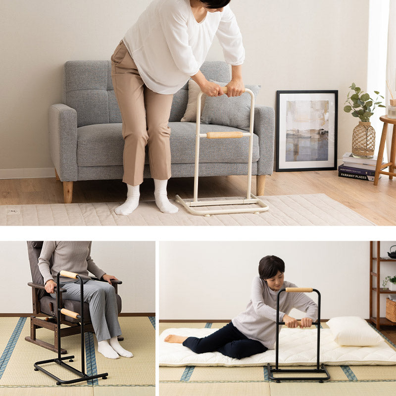 立ち上がり補助手すり 2段 簡単組立 移動式 軽量 立ち座り つかまり立ち 起き上がり 転倒防止 転落防止 負担軽減 介護 補助 立川ショールーム体験可