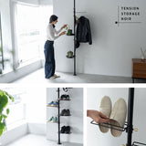 天井突っ張り式 突っ張り収納 突っ張りラック 高さ217～268cm スリム 玄関 リビング 賃貸 ハンガーラック ポールラック ポールハンガー コートハンガー 飾り棚 つっぱり ディスプレイ 工事不要