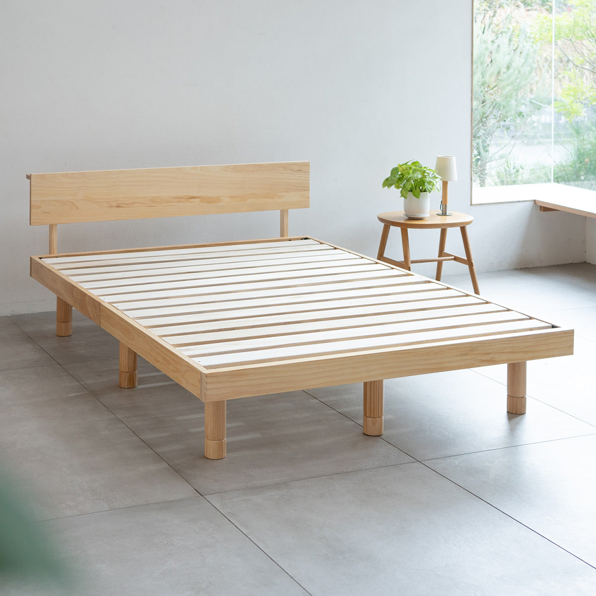丈夫なすのこベッド ダブルサイズ ベッドフレーム 頑丈 天然木 無垢材 すのこ スノコ ベッド 抗菌 調湿 保温 高通気 湿気対策 カビ対策