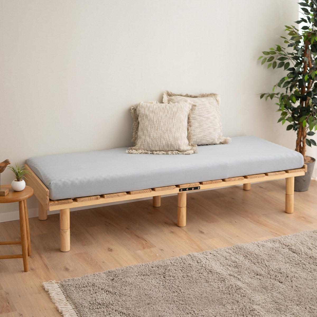 すのこベッド 3つ折りマットレス 2点セット コンパクトショート 幅65cm 奥行き185cm コンパクトサイズ