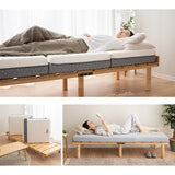 すのこベッド 3つ折りマットレス 2点セット コンパクトショート 幅65cm 奥行き185cm コンパクトサイズ