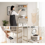 キッチンラック 幅60cm ハイタイプ 4段 大型レンジ対応 スチール レンジ台 レンジラック ラック シェルフ ゴミ箱上 冷蔵庫横 キッチン収納