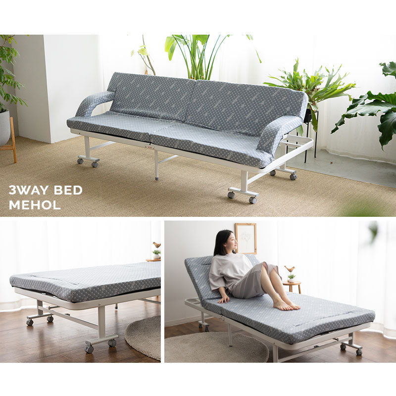 3WAY 折りたたみ ソファベッド  完成品 キャスター付き ソファ カウチ ベッド