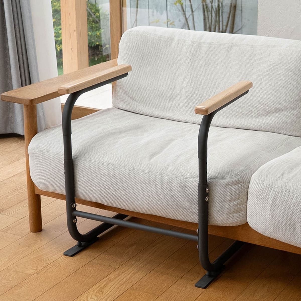 サポートフレーム 立ち上がり補助手すり 幅60cm 高さ調節可能 耐荷重100kg 移動式 軽量 転倒防止 負担軽減 立ち座り つかまり立ち サポート 補助 介助 介護 リビング ソファ トイレ 高齢者 お年寄り シニア