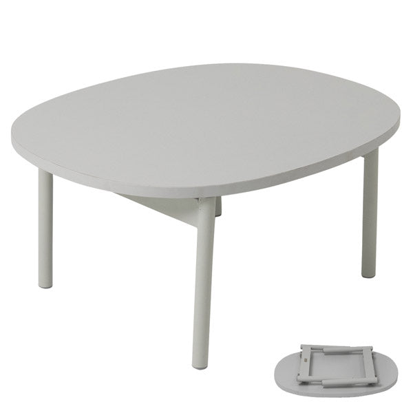 折りたたみローテーブル SORVA 幅85cm 楕円形 完成品 超薄型 ペタンコ スリム 軽量 センターテーブル ソファテーブル 折り畳みテーブル 文机 座卓 キッズデスク キッズテーブル 折れ脚 食事 仕事 作業 リビング ダイニング