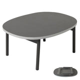 折りたたみローテーブル SORVA 幅85cm 楕円形 完成品 超薄型 ペタンコ スリム 軽量 センターテーブル ソファテーブル 折り畳みテーブル 文机 座卓 キッズデスク キッズテーブル 折れ脚 食事 仕事 作業 リビング ダイニング