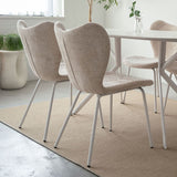 ダイニングチェア 同色 2脚セット ファブリック スチール脚 椅子 いす イス チェア 1人掛け 1人用