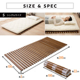 ロール式すのこベッド すのこベッド すのこロール すのこマット 天然木桐材 通気性 抗菌 除湿 調湿 保温