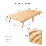 天然竹 折りたたみベッド WABINE シングルサイズ 竹製ベッド シングルベッド ローベッド エクストラベッド ベッドフレーム 抗菌 調湿 脱臭 高通気 湿気対策 カビ対策